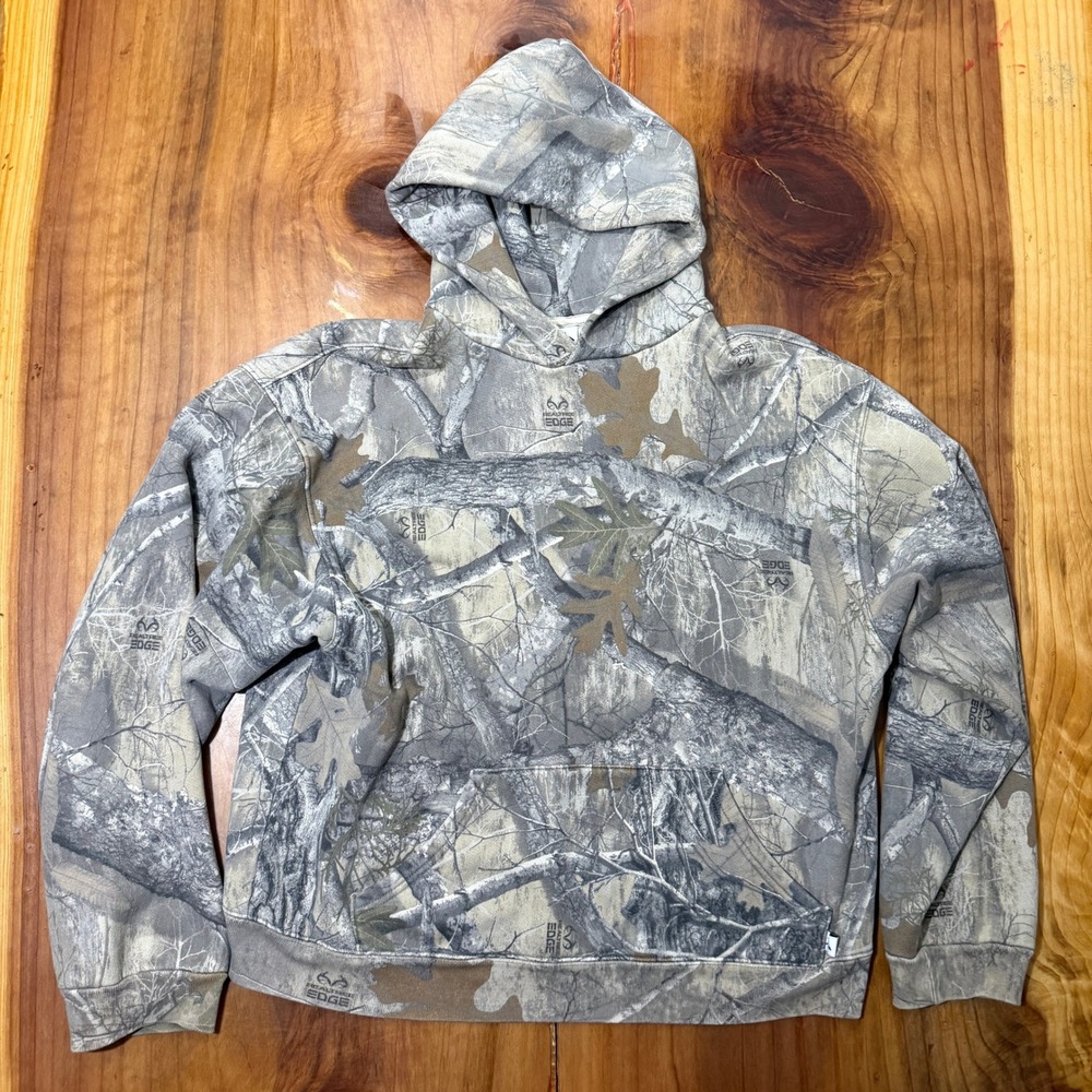 Akimbo Sweatshirt XL Crew Hoodie Real Tree Camo Camouflage Organic Cotton G4-13